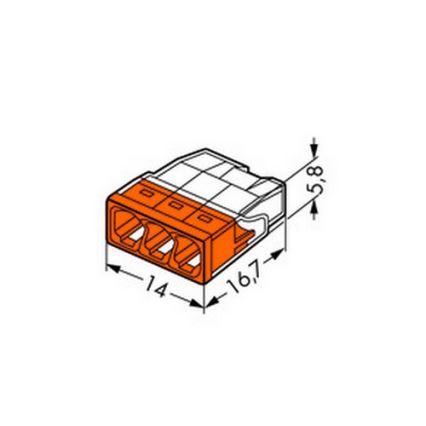 WAGO 2273-203 - Spojovací krabicová svorka COMPACT 3x2,5 450V oranžová