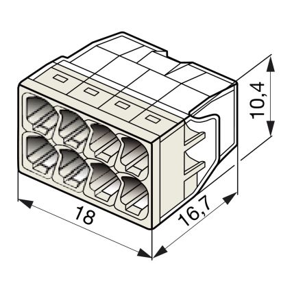 WAGO 2273-208 - Spojovací krabicová svorka COMPACT 8x2,5 450V bílá