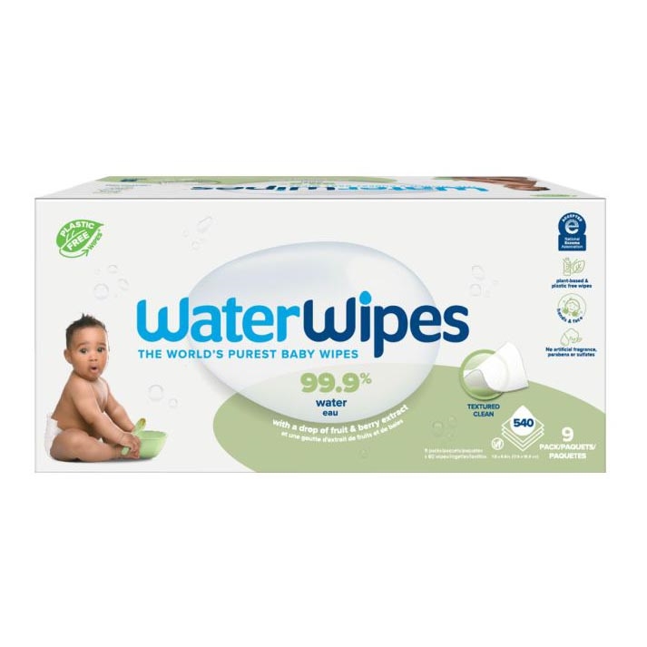 WaterWipes - SADA 9x Vlhčené ubrousky bez obsahu plastů Soapberry 60 ks (540 ks)