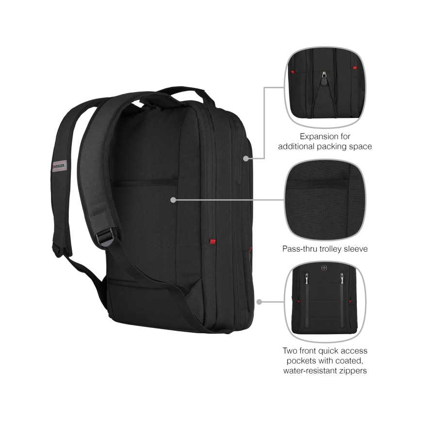 Wenger - Batoh na notebook 16 l 16" s kapsou na tablet 12" City Traveler černá