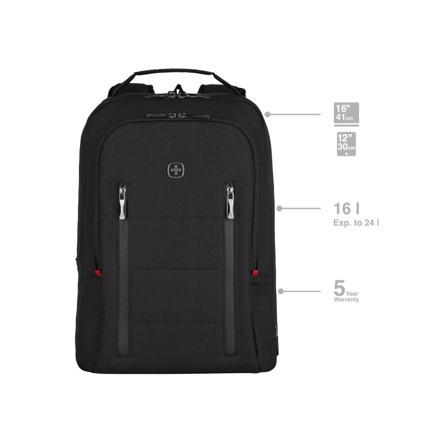 Wenger - Batoh na notebook 16 l 16" s kapsou na tablet 12" City Traveler černá