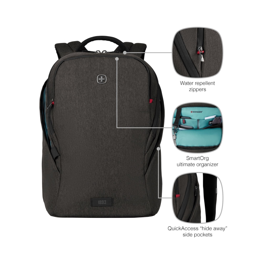 Wenger - Batoh na notebook 21 l 16" s kapsou na tablet 10" MX Light černá