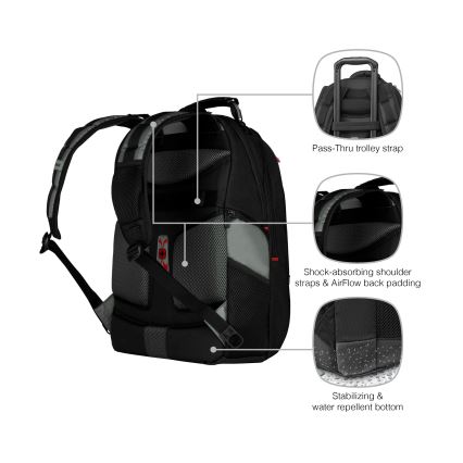 Wenger - Batoh na notebook 25 l 17" s kapsou na tablet 12" Pegasus černá/šedá