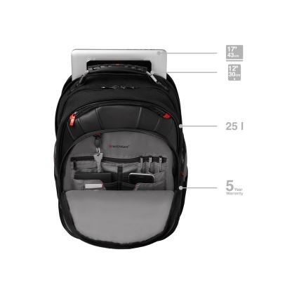 Wenger - Batoh na notebook 25 l 17" s kapsou na tablet 12" Pegasus černá/šedá