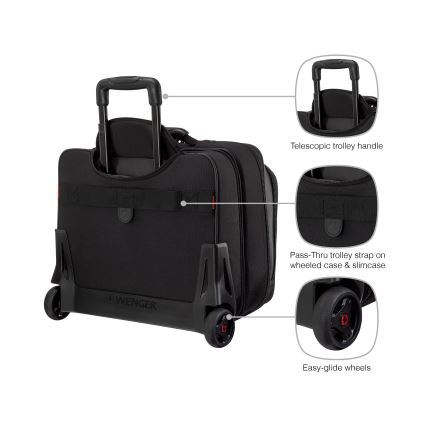 Wenger - Cestovní kufr na kolečkách 23 l 17" + taška na notebook 15,4" Potomac černá