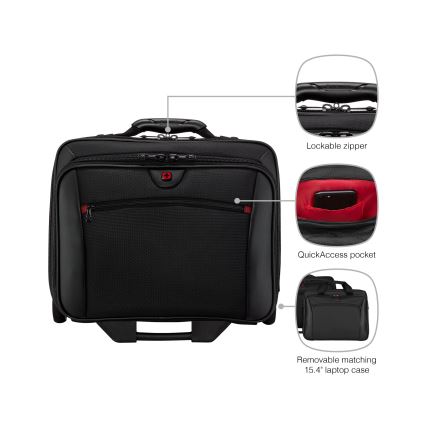 Wenger - Cestovní kufr na kolečkách 23 l 17" + taška na notebook 15,4" Potomac černá