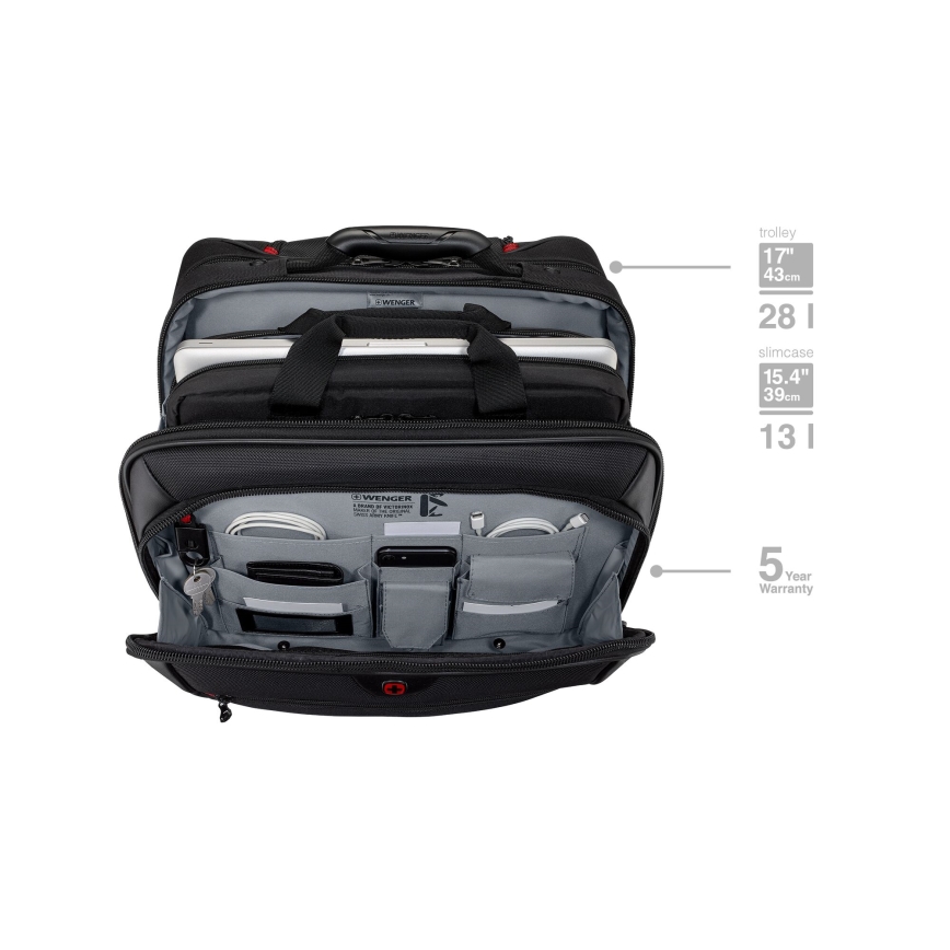 Wenger - Cestovní kufr na kolečkách 23 l 17" + taška na notebook 15,4" Potomac černá