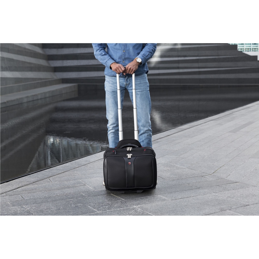 Wenger - Cestovní kufr na kolečkách 25 l 17" + taška na notebook 15,6" Patriot černá