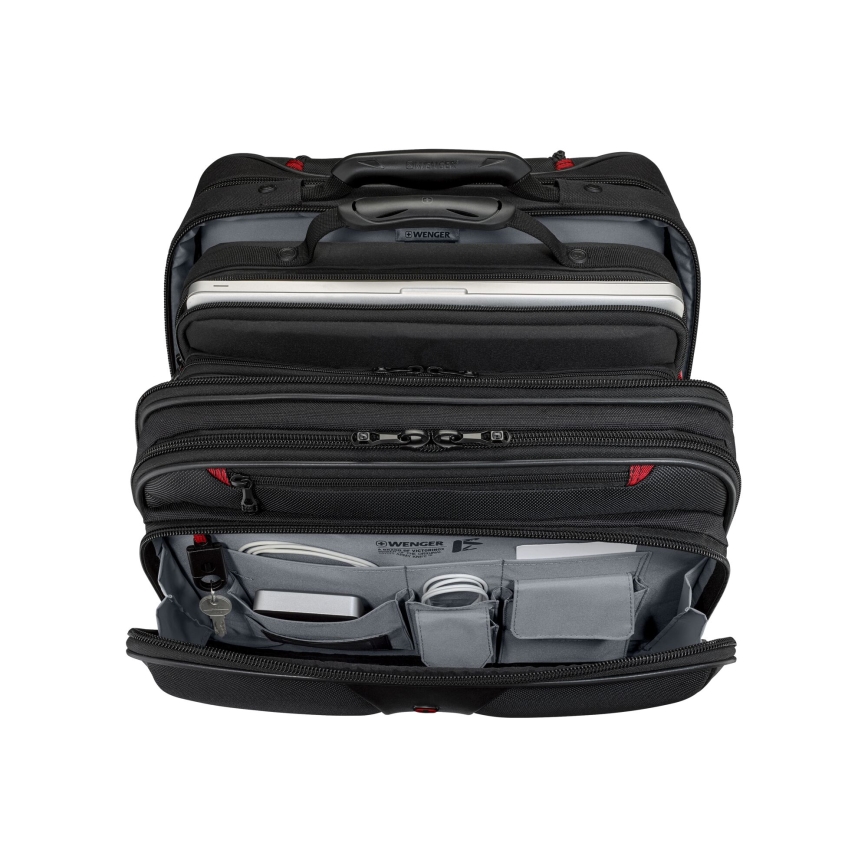 Wenger - Cestovní kufr na kolečkách 25 l 17" + taška na notebook 15,6" Patriot černá