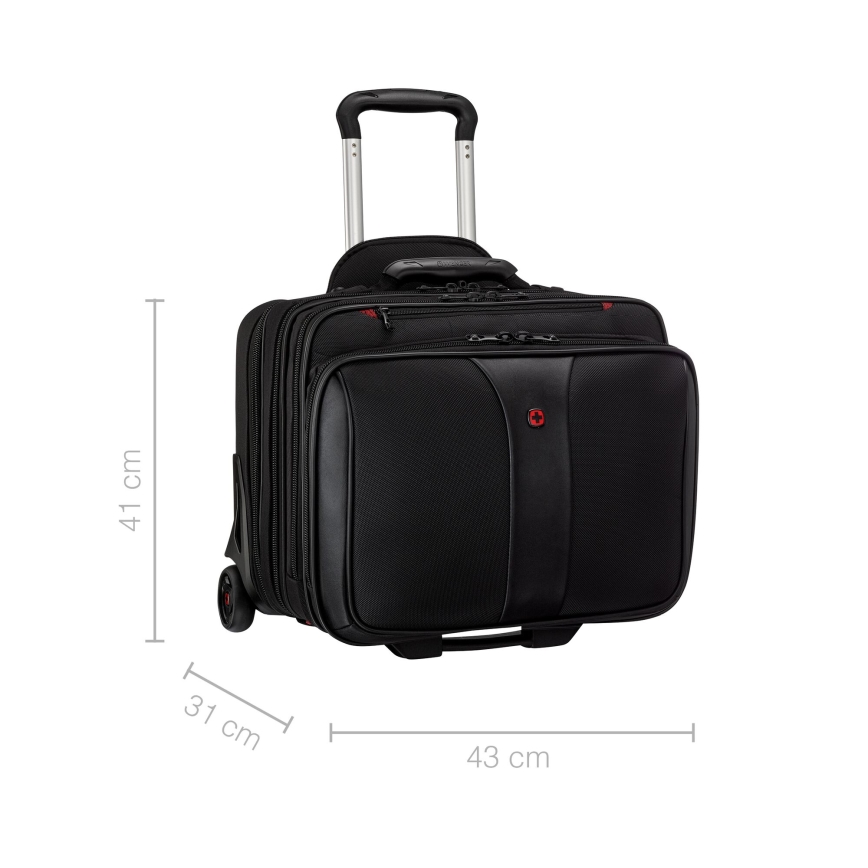 Wenger - Cestovní kufr na kolečkách 25 l 17" + taška na notebook 15,6" Patriot černá
