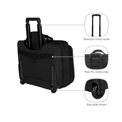 Wenger - Cestovní zavazadlo na kolečkách 29 l + pouzdro na notebook 15,6" Granada černá