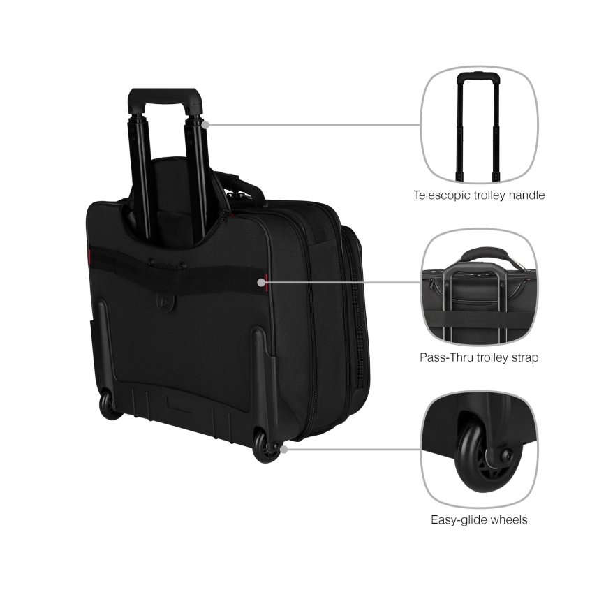 Wenger - Cestovní zavazadlo na kolečkách 29 l + pouzdro na notebook 15,6" Granada černá