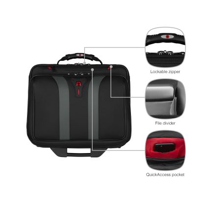 Wenger - Cestovní zavazadlo na kolečkách 29 l + pouzdro na notebook 15,6" Granada černá