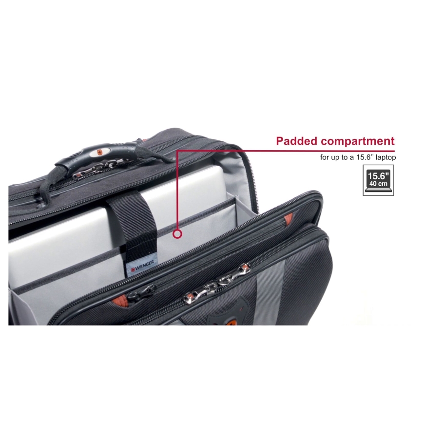 Wenger - Cestovní zavazadlo na kolečkách 29 l + pouzdro na notebook 15,6" Granada černá