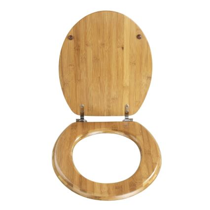 WENKO 144726100 - Toaletní sedátko BAMBOO 34x41 cm hnědá/stříbrná