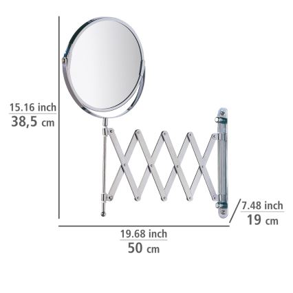 WENKO 15165100 - Kosmetické zrcadlo EXCLUSIVE 19x38,5 cm lesklý chrom
