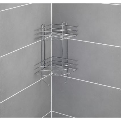WENKO 15498100 - Rohový regál EXCLUSIVE 23x30,5 cm lesklý chrom