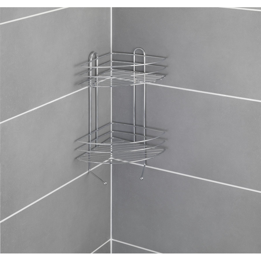 WENKO 15498100 - Rohový regál EXCLUSIVE 23x30,5 cm lesklý chrom