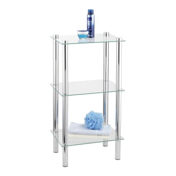 WENKO 15851100 - Regál YAGO 40x74 cm stříbrná/čirá