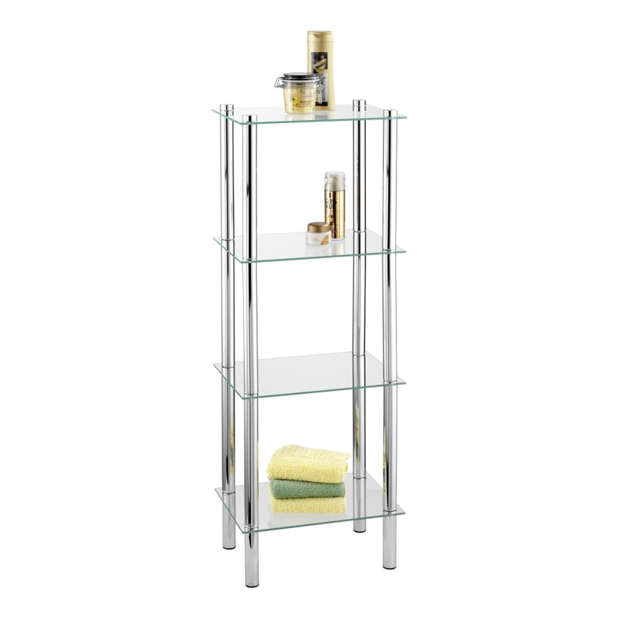 WENKO 15853100 - Regál YAGO 40x104 cm nerez/stříbrná/čirá