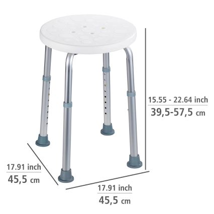 WENKO 1792921100-Stolička SECURA 45,5x45,5 cm bílá/stříbrná/šedá