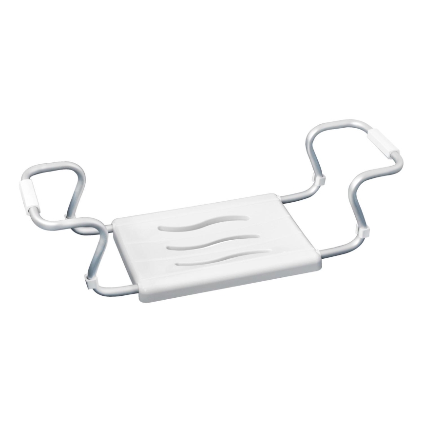 WENKO 17930100-Sedátko do vany SECURA 26x18 cm bílá/stříbrná