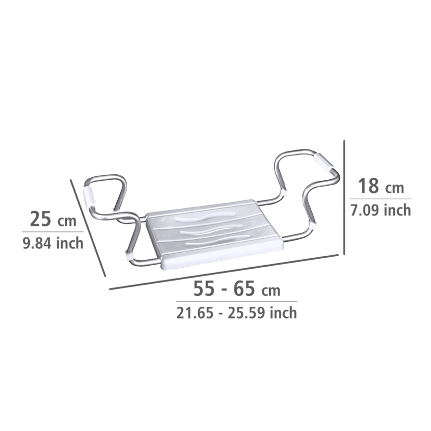 WENKO 17930100-Sedátko do vany SECURA 26x18 cm bílá/stříbrná