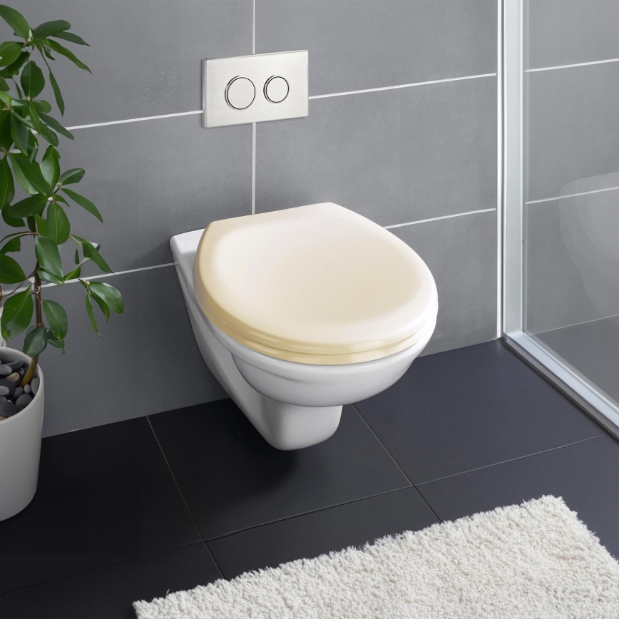 WENKO 18760100-WC sedátko OTTANA 37,5x44,5 cm béžová/stříbrná