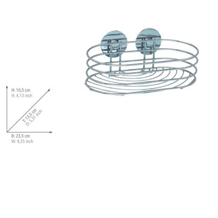 WENKO 18775100-Polička TURBO-LOC RUND STAHL 23,5x13,5 cm lesk. chrom