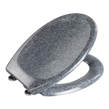 WENKO 18902100-WC sedátko OTTANA 44,5x37,5 cm granit/šedá/stříbrná