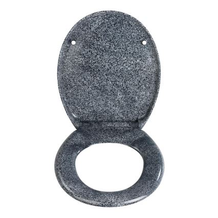 WENKO 18902100-WC sedátko OTTANA 44,5x37,5 cm granit/šedá/stříbrná