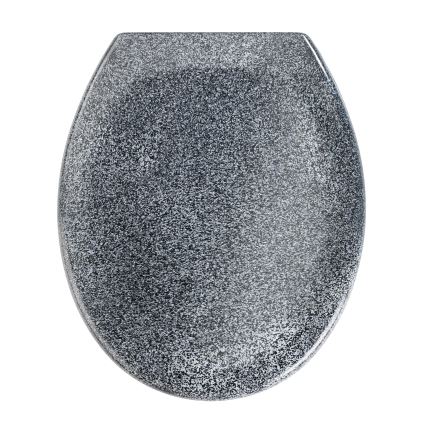 WENKO 18902100-WC sedátko OTTANA 44,5x37,5 cm granit/šedá/stříbrná