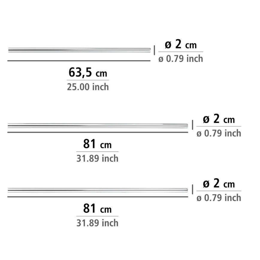 WENKO 19215100 - Držák tyče UNIVERSAL 2x2 cm chrom/bílá