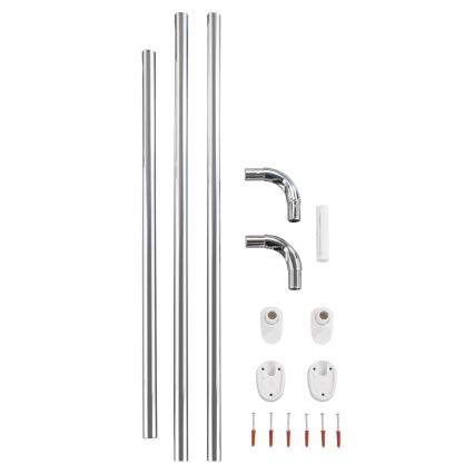 WENKO 19218100 - Tyč UNIVERSAL 2,5x2,5 cm chrom/bílá