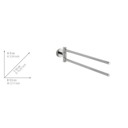 WENKO 20213100 - Držák ručníků BOSIO SHINE 43x9 cm nerez/stříbrná