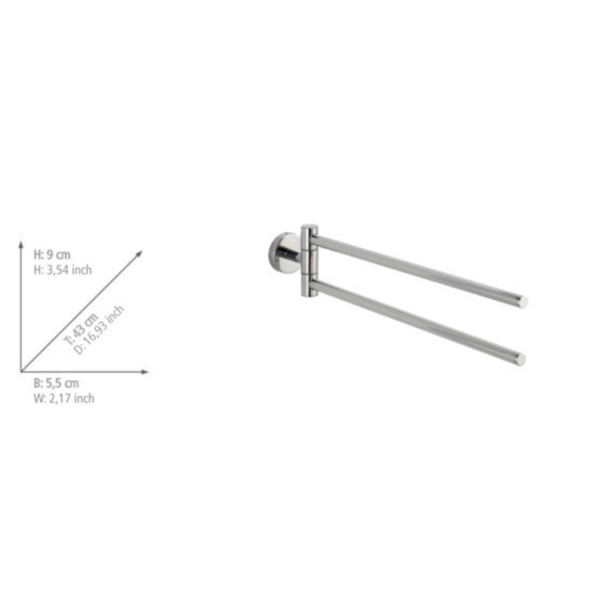 WENKO 20213100 - Držák ručníků BOSIO SHINE 43x9 cm nerez/stříbrná
