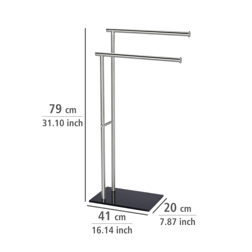 WENKO 20390100 - Stojan na ručníky LIMA 41x79 cm nerez/satin/černá