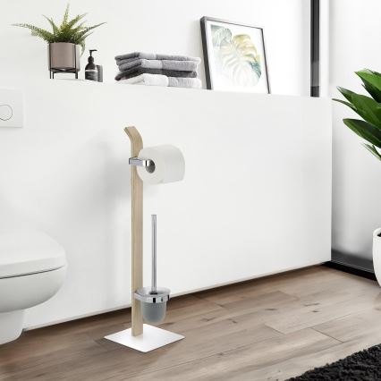 WENKO 20397100 - WC kartáč SAMONA 20x71,5 cm chrom/hnědá/satin