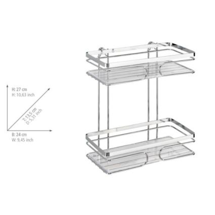 WENKO 20410100-Regál PREMIUM EDELSTAHL 24x27 cm nerez/stříbrná