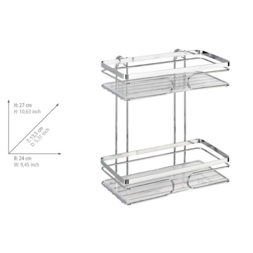 WENKO 20410100-Regál PREMIUM EDELSTAHL 24x27 cm nerez/stříbrná