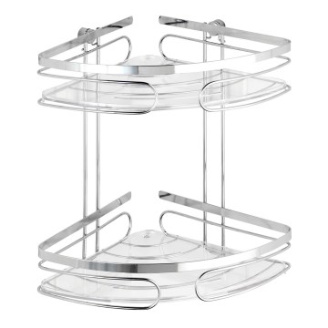 WENKO 20412100-Rohový regál PREMIUM EDELSTAHL 26,5x27,5 cm nerez/stříbrná