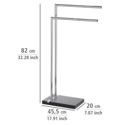 WENKO 20461100 - Stojan na ručníky NOBLE 45,5x82 cm chrom/černá