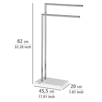 WENKO 20487100 - Stojan na ručníky NOBLE 45,5x82 cm lesklý chrom/bílá