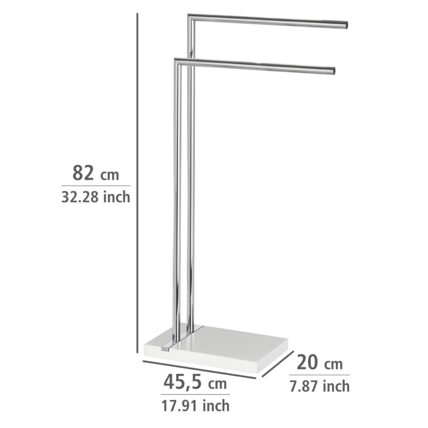 WENKO 20487100 - Stojan na ručníky NOBLE 45,5x82 cm lesklý chrom/bílá