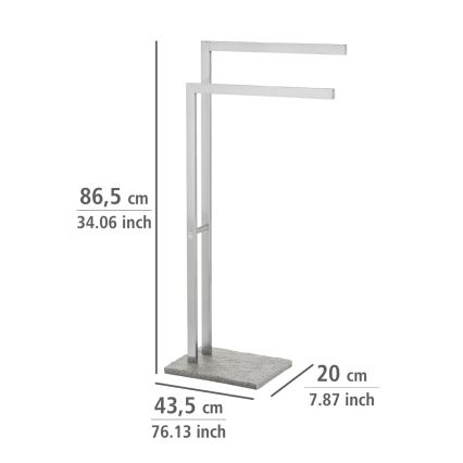 WENKO 20603100 - Stojan na ručníky GRANIT 43,5x86,5 cm nerez/satin/šedá