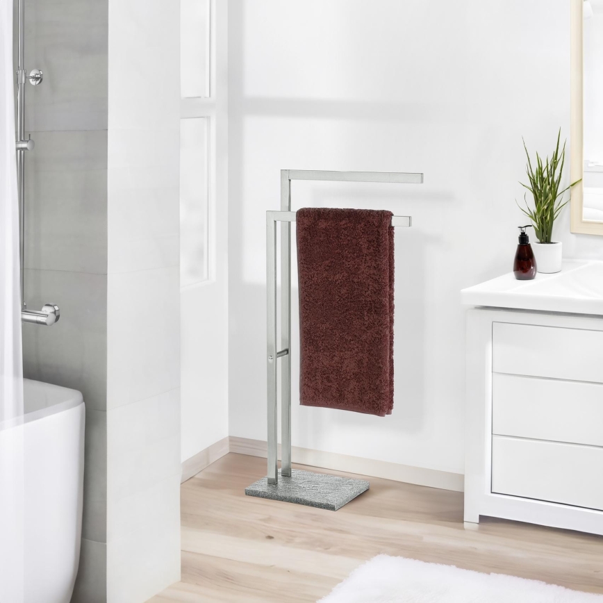 WENKO 20603100 - Stojan na ručníky GRANIT 43,5x86,5 cm nerez/satin/šedá