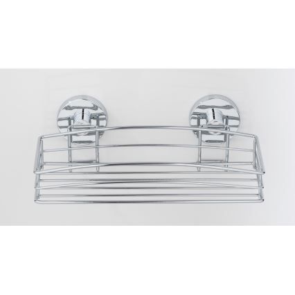 WENKO 20883100-Polička VACUUM-LOC RUND STAH 26x15,3 cm lesk. chrom