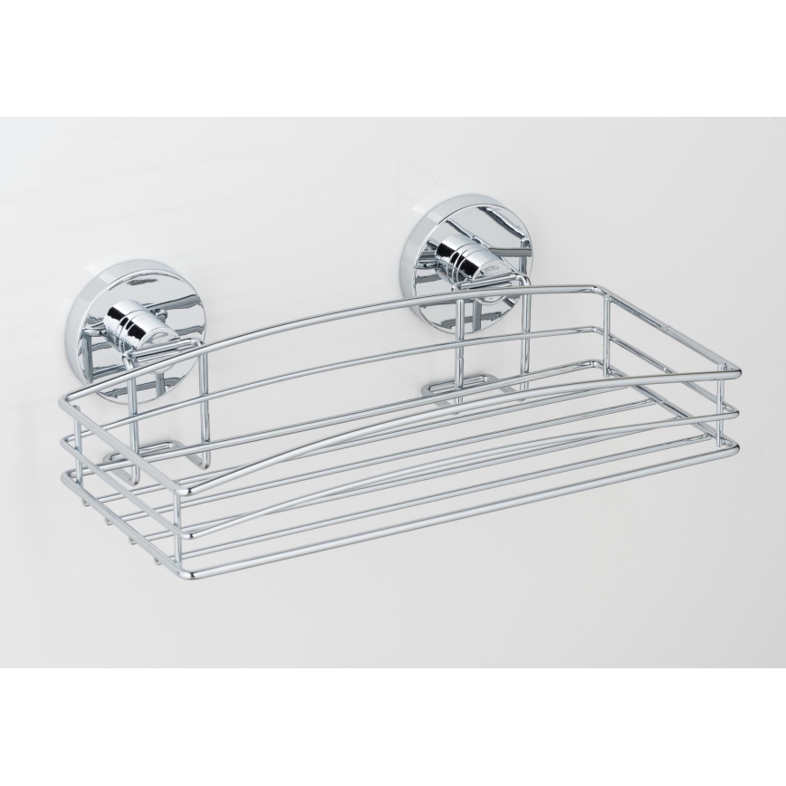 WENKO 20883100-Polička VACUUM-LOC RUND STAH 26x15,3 cm lesk. chrom