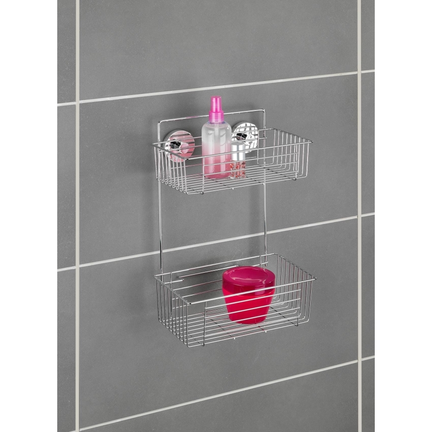 WENKO 20889100-Regál VACUUM-LOC RUND STAH 26x38 cm lesk. chrom