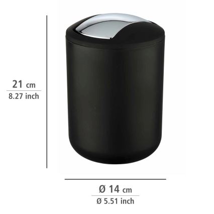 WENKO 21211100 - Odpadkový koš BRASIL 14x21 cm černá/lesklý chrom